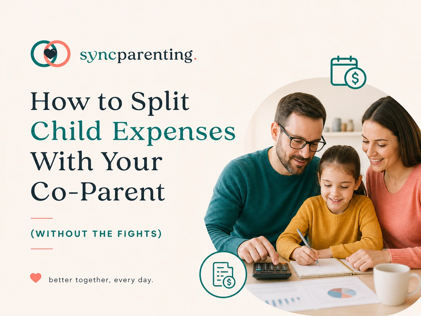 How to Split Child Expenses With Your Co-Parent — SyncParenting blog cover